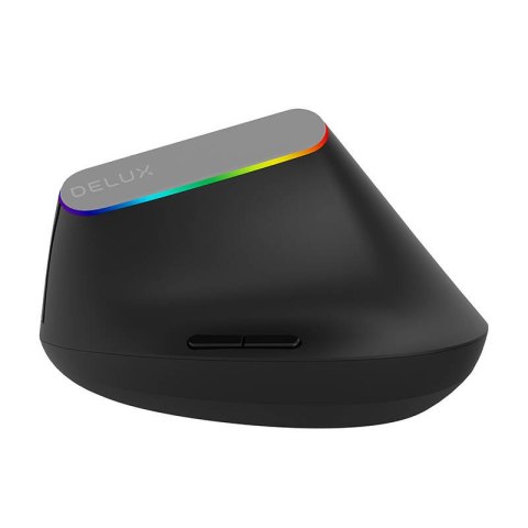 Bezprzewodowa mysz pionowa Delux M618C 2.4G 1600DPI RGB (czarna) Bezprzewodowa mysz pionowa Delux M618C 2.4G 1600DPI RGB (czarna)