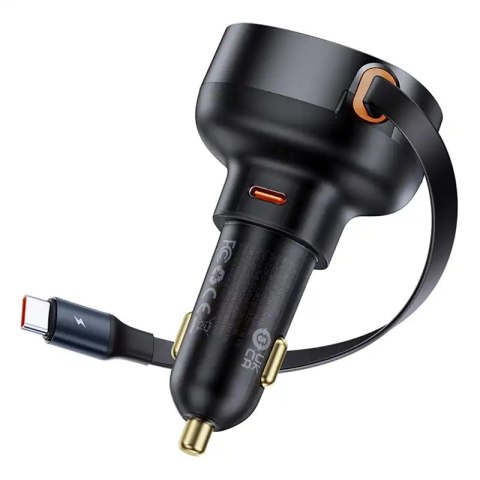 Ładowarka samochodowa Baseus Enjoyment Pro z kablem USB-C, 60W (czarna)