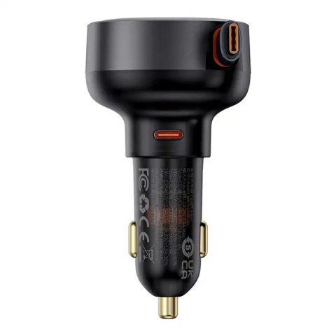 Ładowarka samochodowa Baseus Enjoyment Pro z kablem USB-C, 60W (czarna)