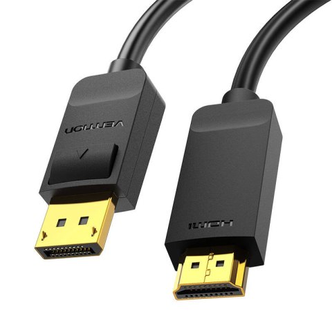 Kabel DisplayPort 1.2 do HDMI 1.4 Vention HAGBH 2m, 4K 30Hz (Czarny) Kabel DisplayPort 1.2 do HDMI 1.4 Vention HAGBH 2m, 4K 30Hz (Czarny)