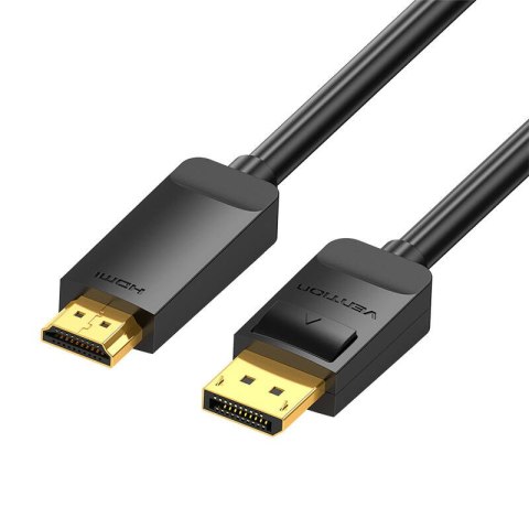 Kabel DisplayPort 1.2 do HDMI 1.4 Vention HAGBI 3m, 4K 30Hz (Czarny) Kabel DisplayPort 1.2 do HDMI 1.4 Vention HAGBI 3m, 4K 30Hz (Czarny)