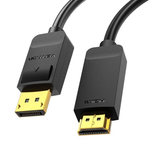 Kabel DisplayPort 1.2 do HDMI 1.4 Vention HAGBI 3m, 4K 30Hz (Czarny) Kabel DisplayPort 1.2 do HDMI 1.4 Vention HAGBI 3m, 4K 30Hz (Czarny)