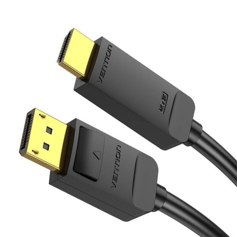 Kabel DisplayPort 1.2 do HDMI 1.4 Vention HAGBI 3m, 4K 30Hz (Czarny) Kabel DisplayPort 1.2 do HDMI 1.4 Vention HAGBI 3m, 4K 30Hz (Czarny)