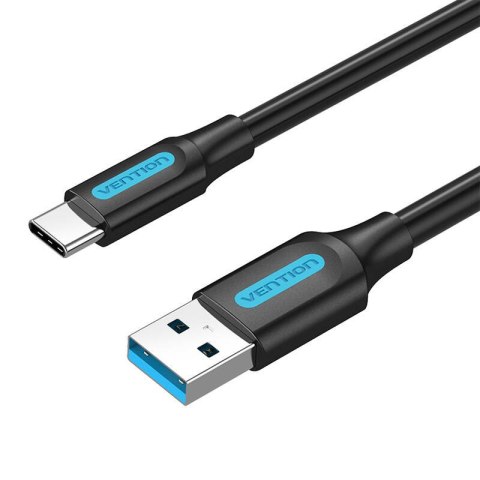 Kabel USB 3.0 A do USB-C Vention COZBH 2m czarny PVC Kabel USB 3.0 A do USB-C Vention COZBH 2m czarny PVC