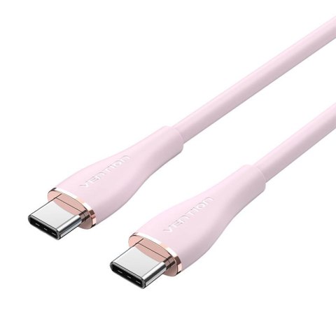 Kabel USB-C 2.0 do USB-C Vention TAWPF 1m, PD 100W, różowy silikonowy Kabel USB-C 2.0 do USB-C Vention TAWPF 1m, PD 100W, różowy silikonowy