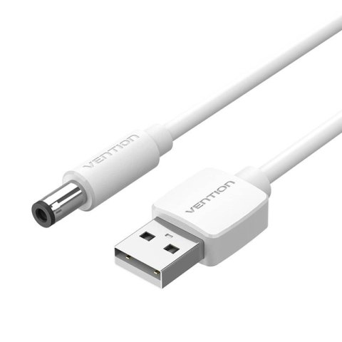 Kabel zasilający USB 2.0 do DC 5.5mm Barrel Jack 5V Vention CEYWGD 1,5m (biały) Kabel zasilający USB 2.0 do DC 5.5mm Barrel Jack 5V Vention CEYWGD 1,5m (biały)
