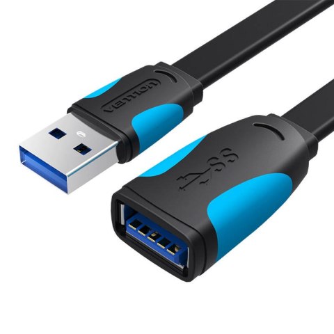 Płaski przedłużacz USB3.0 Vention VAS-A13-B200 2m Czarny Płaski przedłużacz USB3.0 Vention VAS-A13-B200 2m Czarny