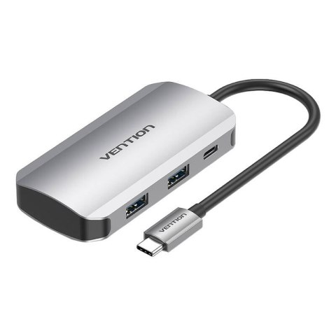 Stacja dokująca USB-C do 4x USB3.0, PD 0,15m Vention TNBHB (szary) Stacja dokująca USB-C do 4x USB3.0, PD 0,15m Vention TNBHB (szary)