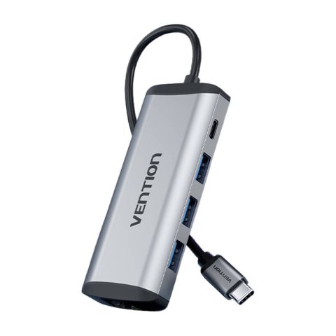 Stacja dokująca USB-C na USB-C, 3x USB3.0, PD 0,15m Vention THAHB szary Stacja dokująca USB-C na USB-C, 3x USB3.0, PD 0,15m Vention THAHB szary