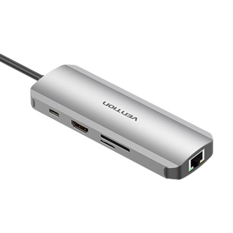 Stacja dokująca z USB-C do HDMI, 3x USB3.0, RJ45, SD, TF, PD 0,15m Vention TOKHB (szary) Stacja dokująca z USB-C do HDMI, 3x USB3.0, RJ45, SD, TF, PD 0,15m Vention TOKHB (szary)