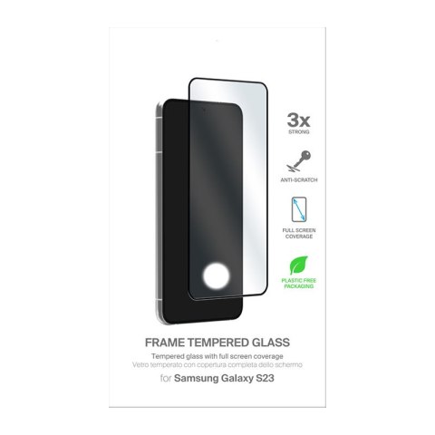 PURO Frame Tempered Glass - Szkło ochronne hartowane na ekran Samsung Galaxy S23 (czarna ramka) PURO Frame Tempered Glass - Szkło ochronne hartowane na ekran Samsung Galaxy S23 (czarna ramka)