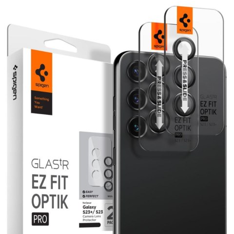 Spigen Optik.TR Camera Lens Protector 2-Pack - Szkło ochronne na obiektyw 2 szt. do Samsung Galaxy S23 / S23+ (Czarny)