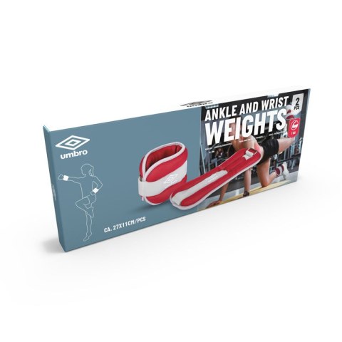 Umbro - Obciążniki na kostki i nadgarstki 2x1 kg (czerwony) Umbro - Obciążniki na kostki i nadgarstki 2x1 kg (czerwony)