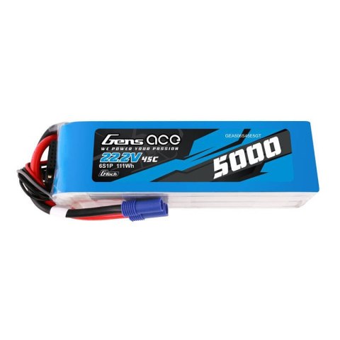 Akumulator LiPo Gens ace G-Tech 5000mAh 22.2V 45C 6S1P z wtyczką EC5 Akumulator LiPo Gens ace G-Tech 5000mAh 22.2V 45C 6S1P z wtyczką EC5
