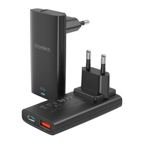 Mini ładowarka sieciowa Choetech PD6011 PD65W GaN slim USB-A+C (czarna) Mini ładowarka sieciowa Choetech PD6011 PD65W GaN slim USB-A+C (czarna)