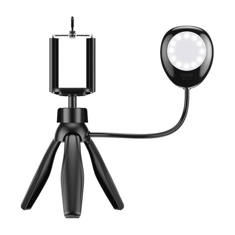 Uchwyt na telefon/statyw APEXEL APL-JJ21FL z lampą LED (czarny) Uchwyt na telefon/statyw APEXEL APL-JJ21FL z lampą LED (czarny)