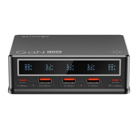 Ładowarka sieciowa Blitzwolf BW-i9 110W PD 3xUSB-A, 2xUSB-C (czarna)