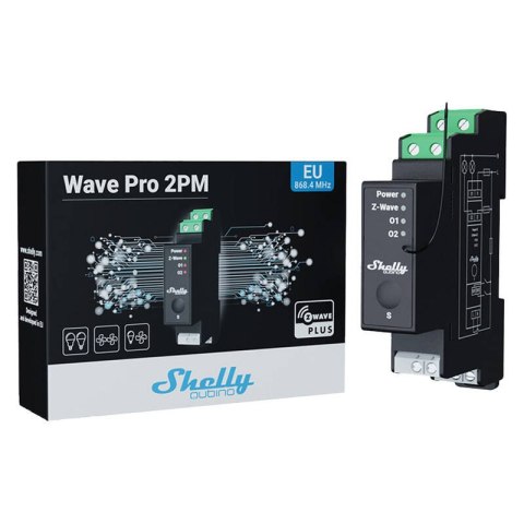 2-kanałowy przekaźnik na szynę DIN z pomiarem energii Shelly Qubino Pro 2PM Z-Wave 2-kanałowy przekaźnik na szynę DIN z pomiarem energii Shelly Qubino Pro 2PM Z-Wave