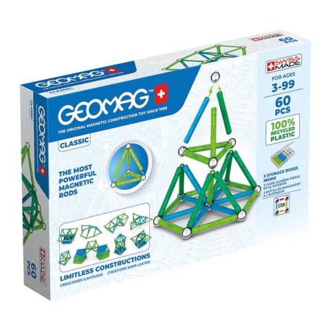 Klocki magnetyczne Classic Recycled 60 elementów GEOMAG GEO-272 Klocki magnetyczne Classic Recycled 60 elementów GEOMAG GEO-272