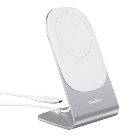 Ładowarka bezprzewodowa z uchwytem Choetech T518-F+H046, 15W (biała) Ładowarka bezprzewodowa z uchwytem Choetech T518-F+H046, 15W (biała)
