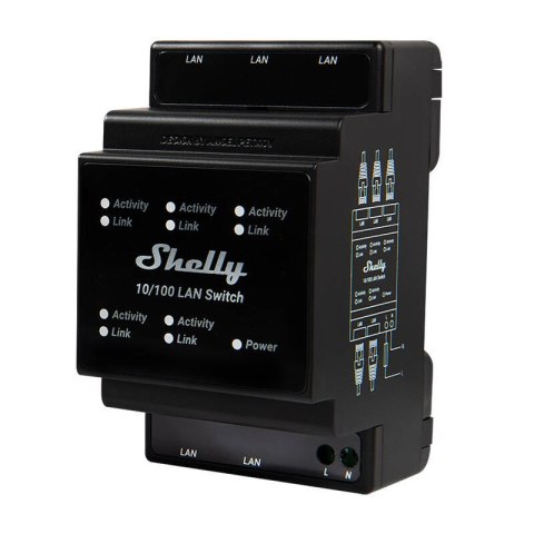 Przełącznik Ethernet z 5 portami RJ45 Shelly LAN Switch Przełącznik Ethernet z 5 portami RJ45 Shelly LAN Switch