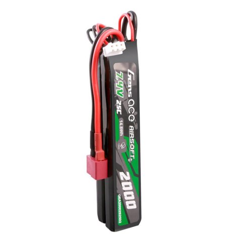 Akumulator Gens Ace 25C 2000mAh 2S2P 7.4V Saddle Airsoft Gun Lipo z konektorem Mini Deans(T) Plug Akumulator Gens Ace 25C 2000mAh 2S2P 7.4V Saddle Airsoft Gun Lipo z konektorem Mini Deans(T) Plug