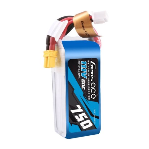 Akumulator Gens Ace 750mAH 11.1V 60C 3S1P Lipo z konektorem XT30 Akumulator Gens Ace 750mAH 11.1V 60C 3S1P Lipo z konektorem XT30