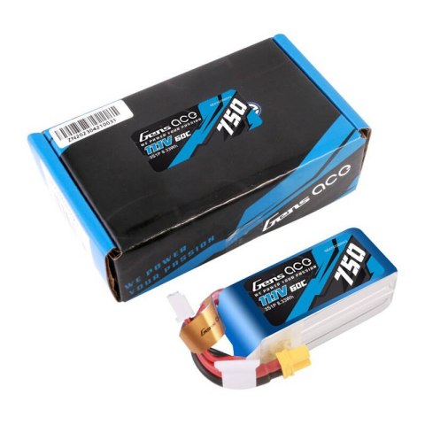 Akumulator Gens Ace 750mAH 11.1V 60C 3S1P Lipo z konektorem XT30 Akumulator Gens Ace 750mAH 11.1V 60C 3S1P Lipo z konektorem XT30
