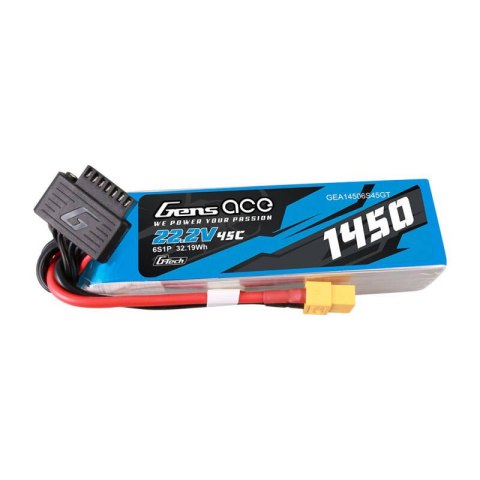 Akumulator Gens Ace G-Tech 1450mAh 22.2V 45C 6S1P Lipo z konektorem XT60 Plug Akumulator Gens Ace G-Tech 1450mAh 22.2V 45C 6S1P Lipo z konektorem XT60 Plug