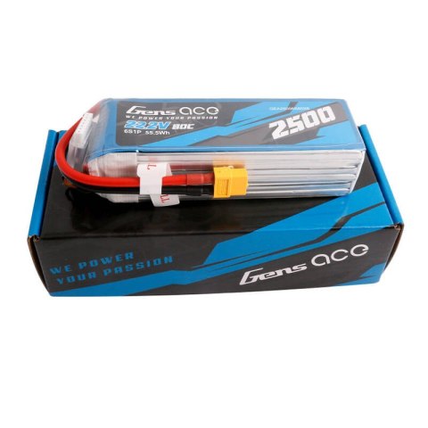 Akumulator Gens ace 2500mAh 22.2V 80C 6S1P Lipo z konektorem XT60 plug Akumulator Gens ace 2500mAh 22.2V 80C 6S1P Lipo z konektorem XT60 plug