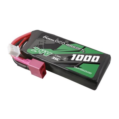 Akumulator Gens ace 35C 1000mAh 2S1P 7.4V Airsoft Gun Lipo z konektorem T Plug Akumulator Gens ace 35C 1000mAh 2S1P 7.4V Airsoft Gun Lipo z konektorem T Plug