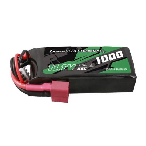Akumulator Gens ace 35C 1000mAh 3S1P 11.1V Airsoft Gun Lipo z konektorem T Plug Akumulator Gens ace 35C 1000mAh 3S1P 11.1V Airsoft Gun Lipo z konektorem T Plug