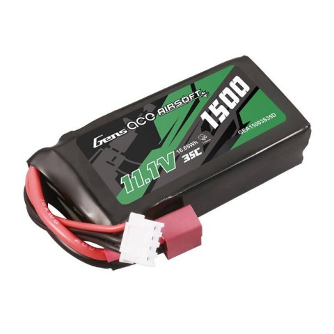 Akumulator Gens ace 35C 1500mAh 3S1P 11.1V Airsoft Gun Lipo z konektorem T Plug Akumulator Gens ace 35C 1500mAh 3S1P 11.1V Airsoft Gun Lipo z konektorem T Plug