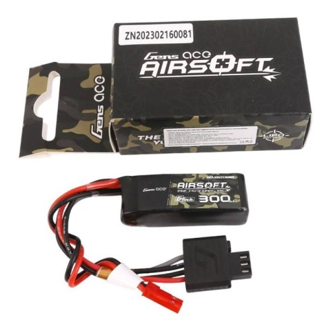 Akumulator Gens ace G-Tech 35C 300mAh 2S1P 7.4V Airsoft Gun Lipo z konektorem JST-SYP Plug Akumulator Gens ace G-Tech 35C 300mAh 2S1P 7.4V Airsoft Gun Lipo z konektorem JST-SYP Plug