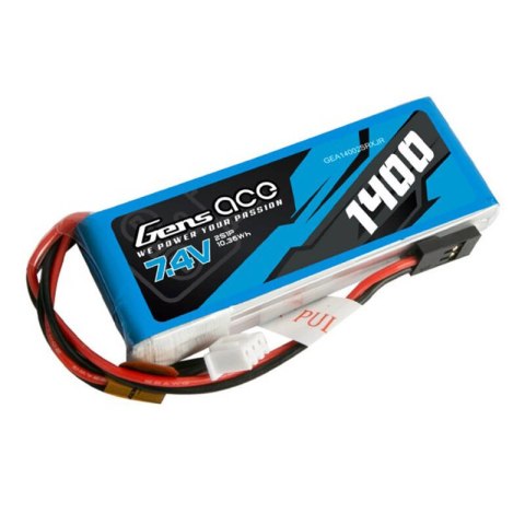 Akumulator LiPo Gens ace 1400mAh 7.4V 2S1P do nadajnika z wtyczką JR Akumulator LiPo Gens ace 1400mAh 7.4V 2S1P do nadajnika z wtyczką JR