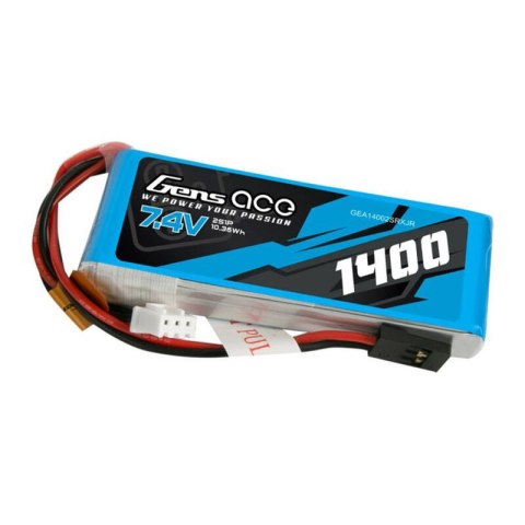 Akumulator LiPo Gens ace 1400mAh 7.4V 2S1P do nadajnika z wtyczką JR Akumulator LiPo Gens ace 1400mAh 7.4V 2S1P do nadajnika z wtyczką JR