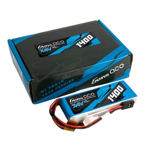 Akumulator LiPo Gens ace 1400mAh 7.4V 2S1P do nadajnika z wtyczką JR Akumulator LiPo Gens ace 1400mAh 7.4V 2S1P do nadajnika z wtyczką JR