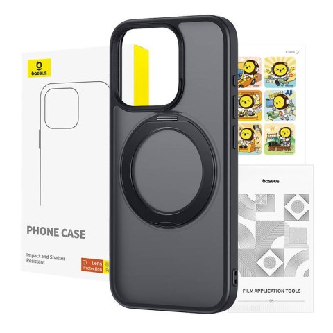 Etui Baseus SkyRing Magnetic ze stojakiem dla iP 13 Pro + szkło hartowane i zestaw czyszczący (czarny) Etui Baseus SkyRing Magnetic ze stojakiem dla iP 13 Pro + szkło hartowane i zestaw czyszczący (czarny)