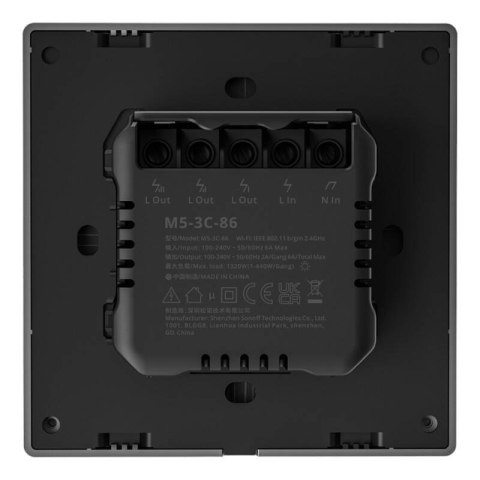 Inteligentny przełącznik ścienny WiFi Sonoff M5 3C Szary (3-kanałowy)