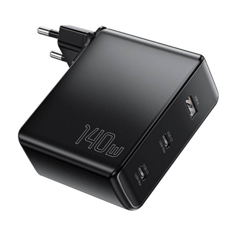 Ładowarka sieciowa, Essager, ECT2CA-MQB01-Z, 2xUSB-C, USB-A, 140W (czarna) Ładowarka sieciowa, Essager, ECT2CA-MQB01-Z, 2xUSB-C, USB-A, 140W (czarna)