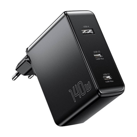 Ładowarka sieciowa, Essager, ECT2CA-MQB01-Z, 2xUSB-C, USB-A, 140W (czarna) Ładowarka sieciowa, Essager, ECT2CA-MQB01-Z, 2xUSB-C, USB-A, 140W (czarna)