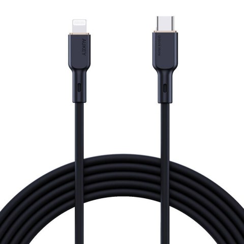 Kabel USB-C do Lightning Aukey CB-SCL1, 27W, 1m (czarny) Kabel USB-C do Lightning Aukey CB-SCL1, 27W, 1m (czarny)