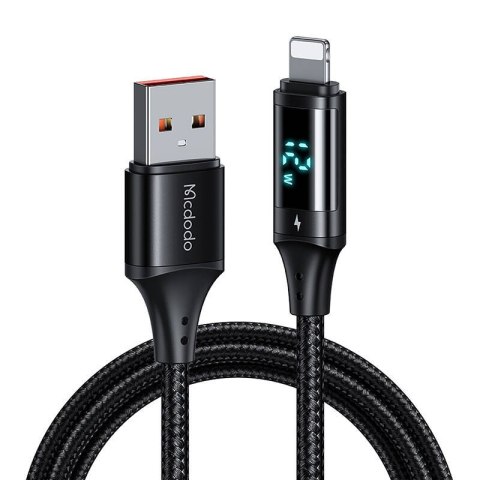 Kabel z wyświetlaczem USB do Lightning Mcdodo CA-1060, 1.2m (czarny) Kabel z wyświetlaczem USB do Lightning Mcdodo CA-1060, 1.2m (czarny)