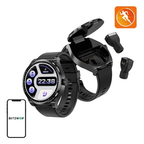 Smartwatch BlitzWolf BW-HW1 + słuchawki TWS (czarny) Smartwatch BlitzWolf BW-HW1 + słuchawki TWS (czarny)