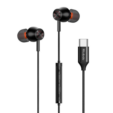 Słuchawki douszne, przewodowe Mcdodo HP-3490, USB-C (czarne) Słuchawki douszne, przewodowe Mcdodo HP-3490, USB-C (czarne)