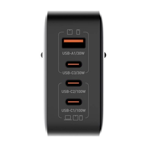 Ładowarka sieciowa 100W LDNIO Q408 USB-A + 3x USB-C (czarna) Ładowarka sieciowa 100W LDNIO Q408 USB-A + 3x USB-C (czarna)