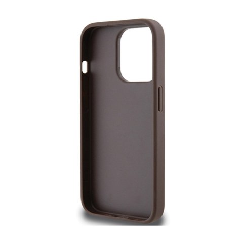 Guess 4G Bottom Stripe Metal Logo Collection - Etui iPhone 15 Pro (brązowy)