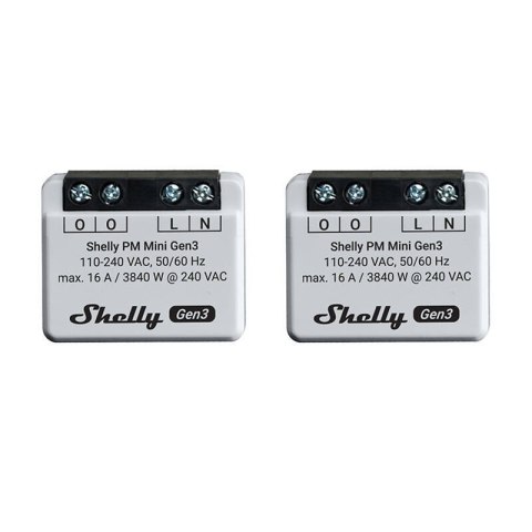 Zestaw 2 Sterowników Shelly PM Mini Gen3 WiFi/Bluetooth Zestaw 2 Sterowników Shelly PM Mini Gen3 WiFi/Bluetooth