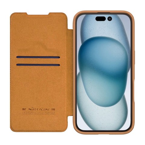 Etui Nillkin Qin Prop Leather iPhone 16 (brązowy) Etui Nillkin Qin Prop Leather iPhone 16 (brązowy)