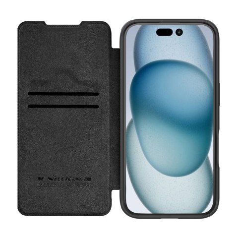 Etui Nillkin Qin Prop Leather iPhone 16 (czarny) Etui Nillkin Qin Prop Leather iPhone 16 (czarny)